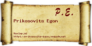 Prikosovits Egon névjegykártya